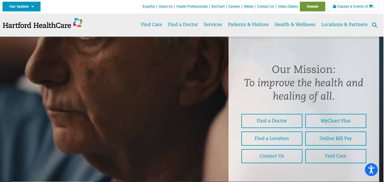 hartford healthcare medical website design