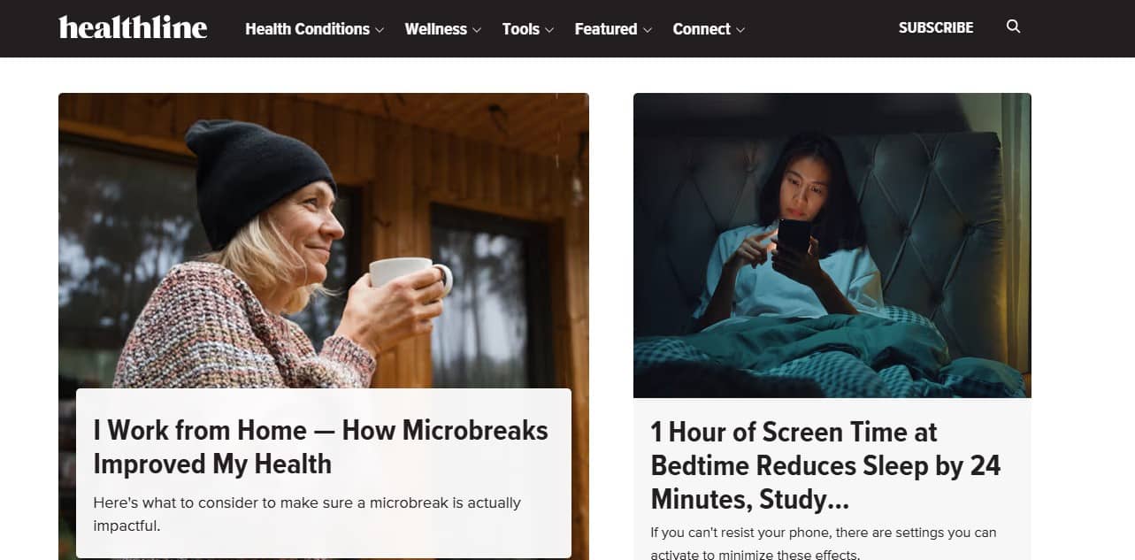 Healthline medical website design
