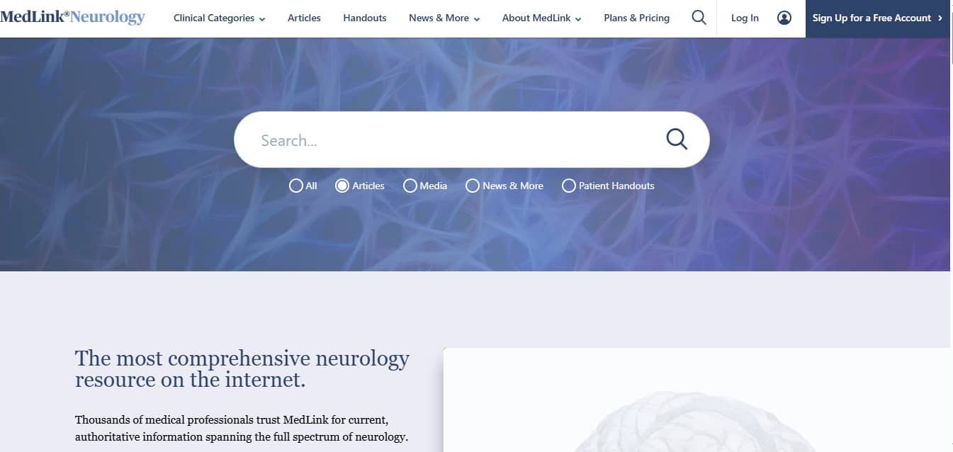 medlink neurology medical website design