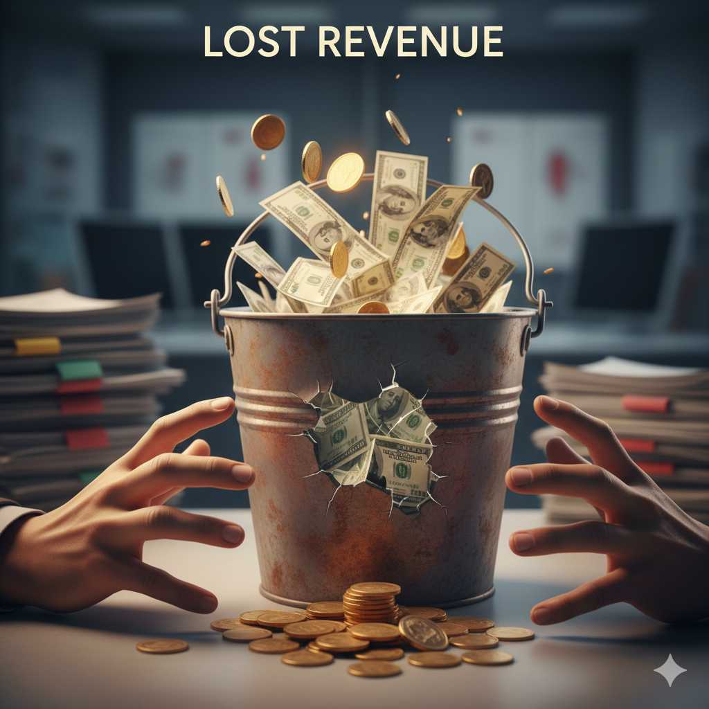 Money being lost or slipping through fingers