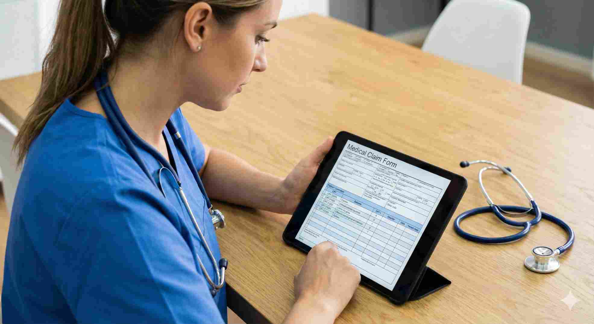 Clinician selecting the correct cognitive behavioral therapy cpt code on a tablet