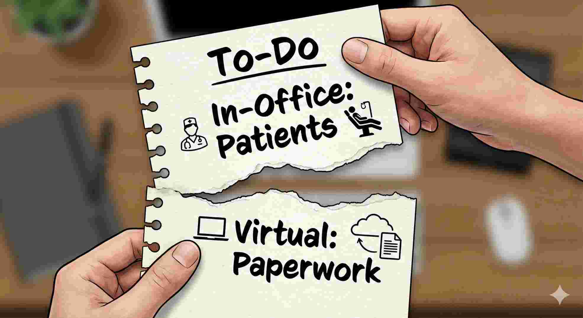 tasks assigned to a dental healthcare virtual assistant vs in office staff
