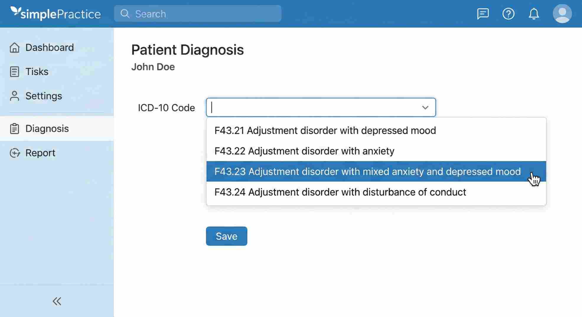 Selecting the right adjustment disorder diagnostic code in EMR software