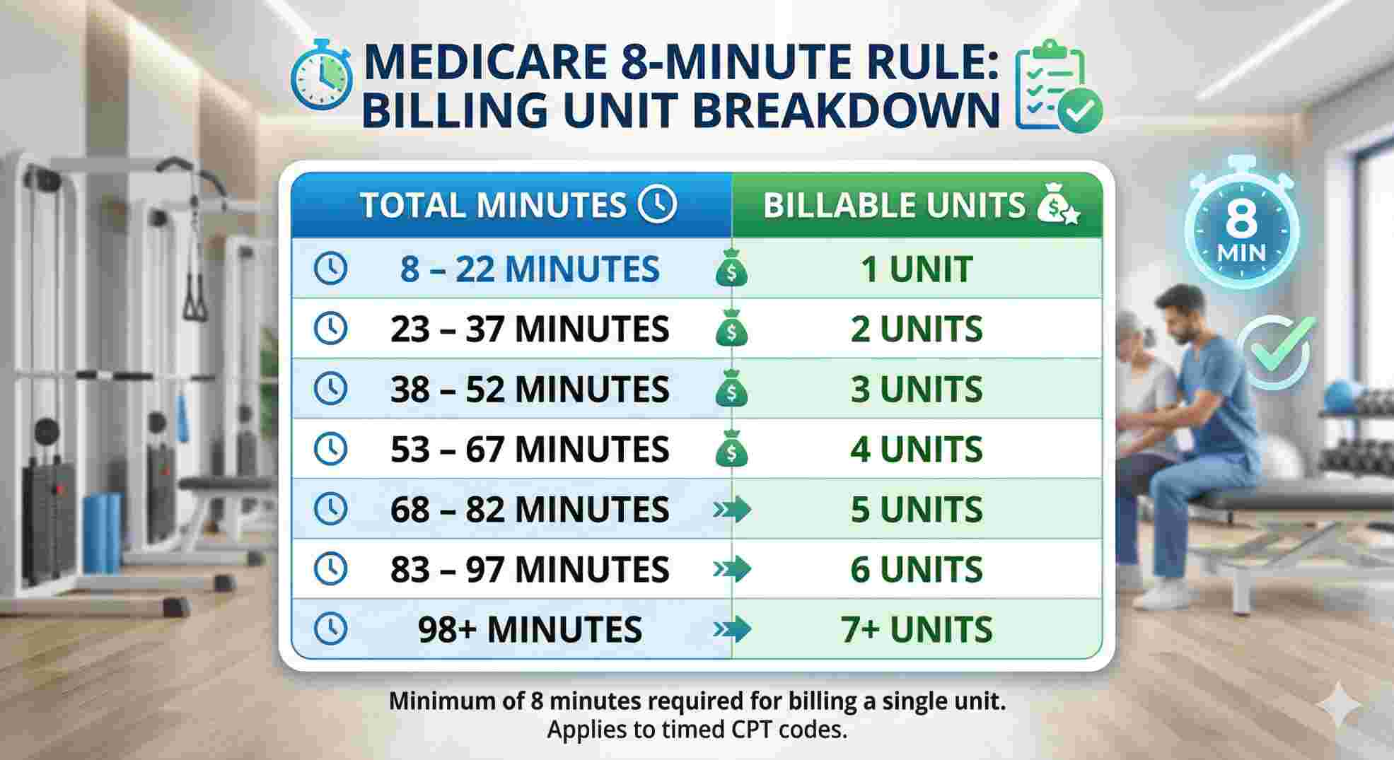 pt billing codes medicare 8 minute rule